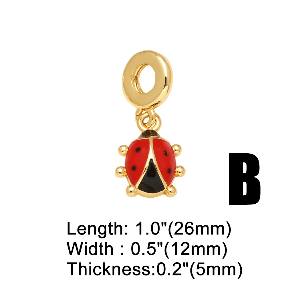 OCESRIO Trendy Enamel Turtle Sea Wave Pendant for Necklaces Copper Gold Plated Baseball Beetle Jewelry Making Component pdtb682