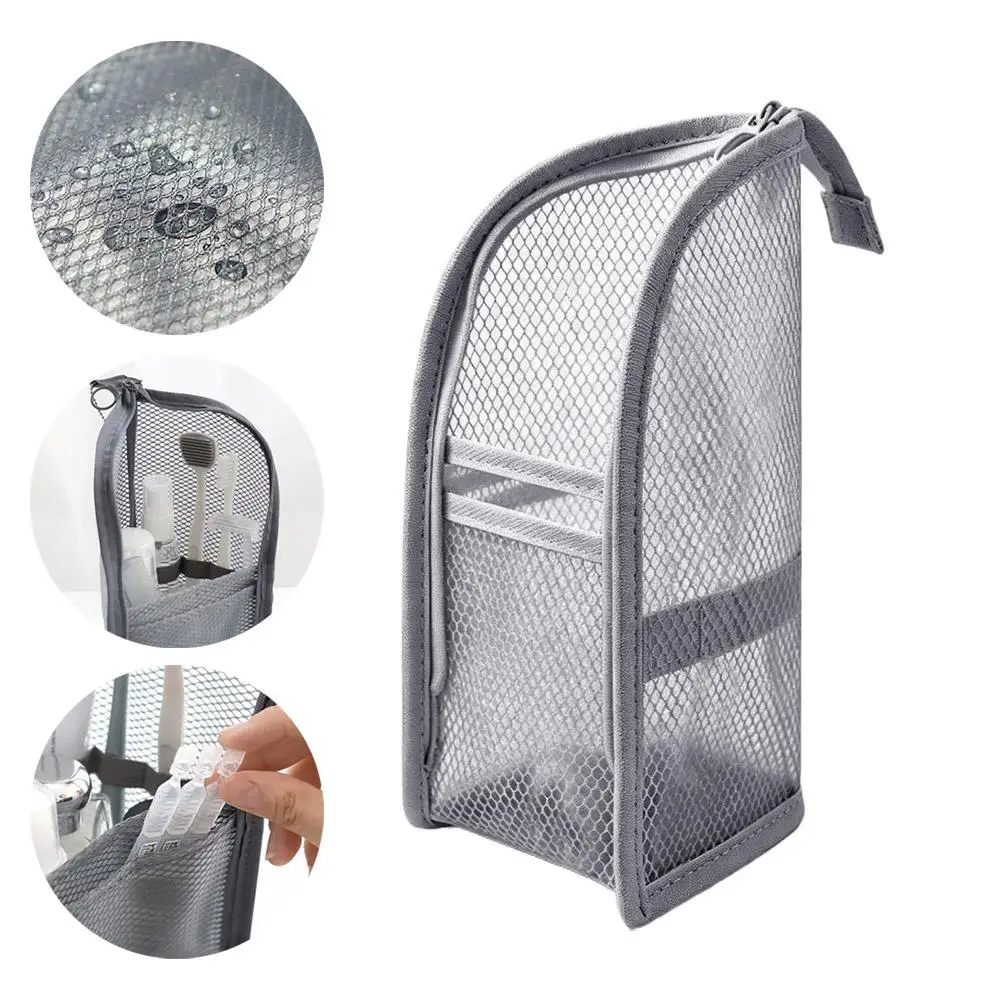 Netz-Reise-Toilettentasche Tragbare Zahnbürsten- und Kosmetikorganizer Make-up-Pinsel Aufbewahrungsbeutel Badezimmer-Waschbeutel – Detail 21