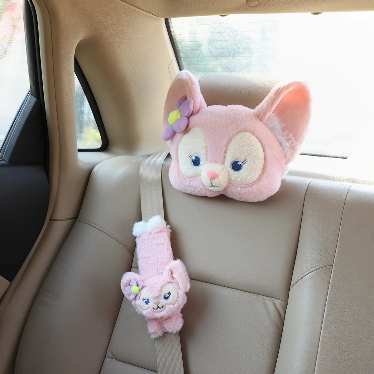 

Cute Car Headrest Neck Pillow Car Seat Belt Cover Melody Kuromi Seat Belt Shoulder Pad Car Interior Decoration Gift