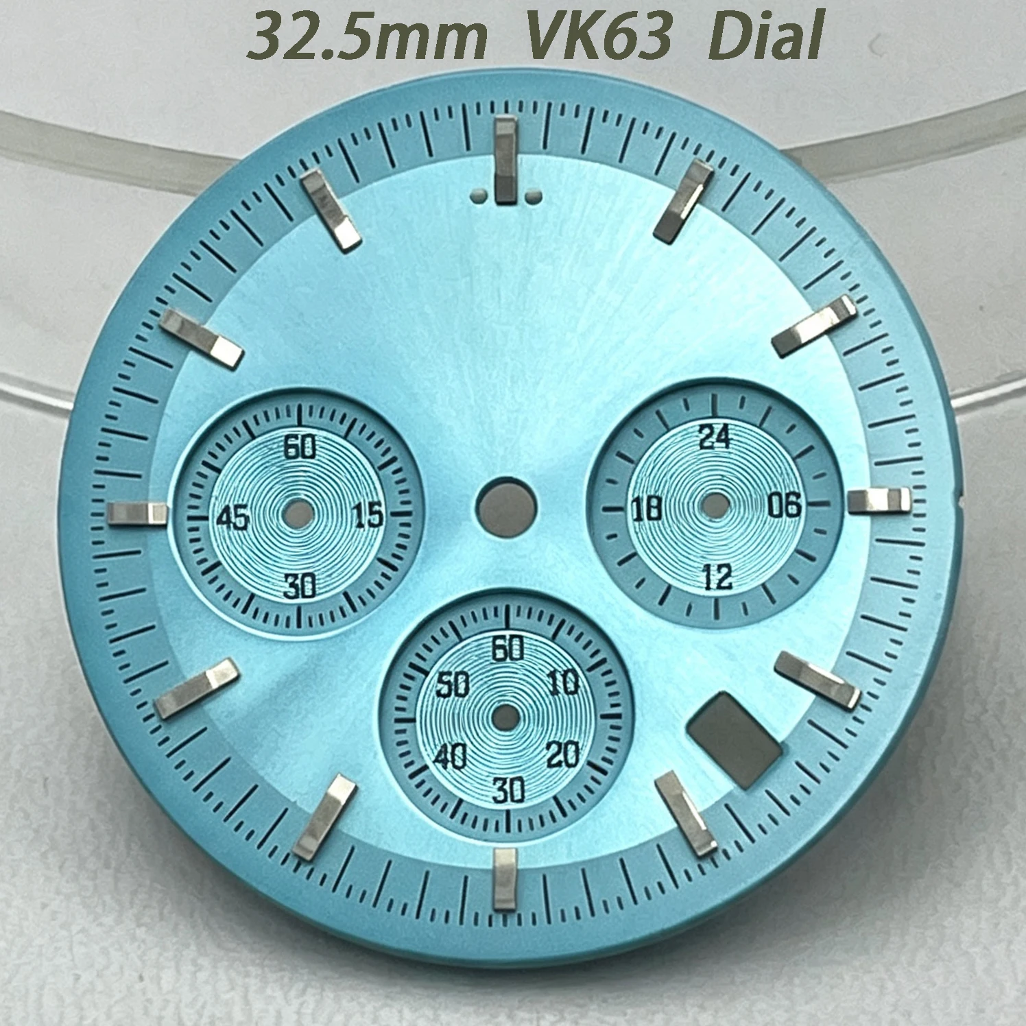 32.5mm Green Luminous Dial Blue Luminous Hands Are Suitable for VK63 Movement Watch Accessories and Fit VK63 Watch Case