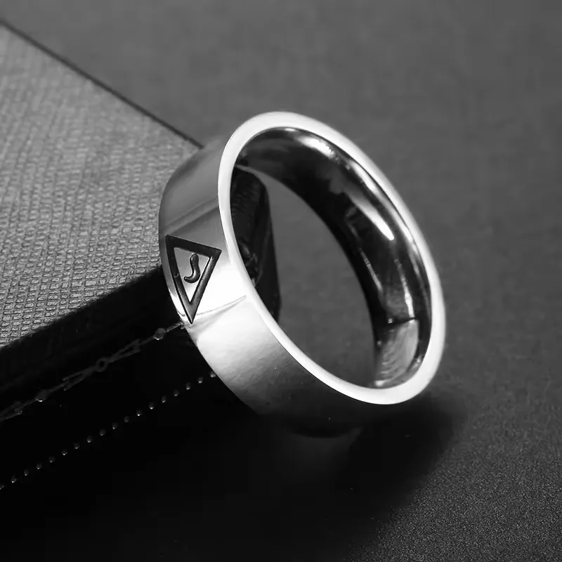 8MM Scottish Rite Number 14 Degree Masonic Rings for Men Stainless Grooved Band Freemasons Jewelry For Party
