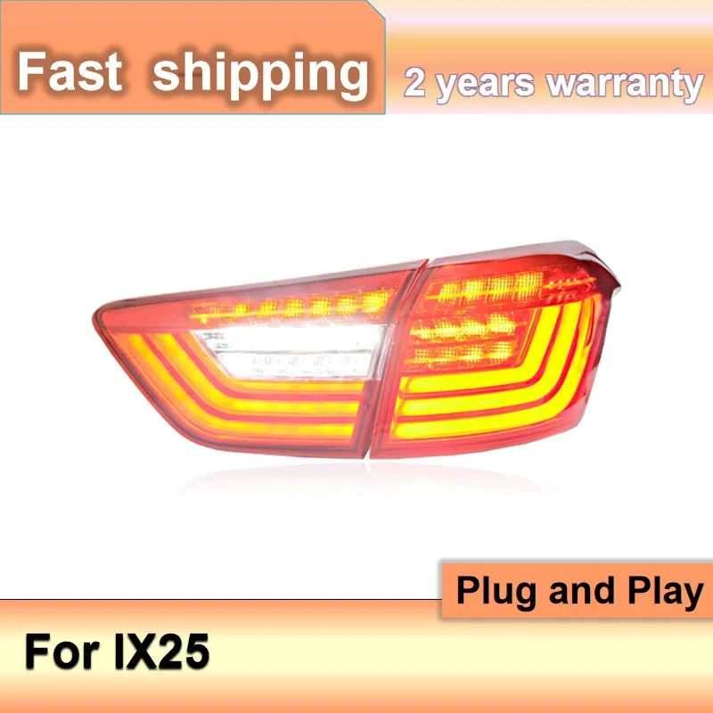 Car Accessories for Hyundai IX25 Taillights 2014-2017 Creta Tailights LED Rear Lamp LED DRL+Brake+Park+Signal Stop Lamp