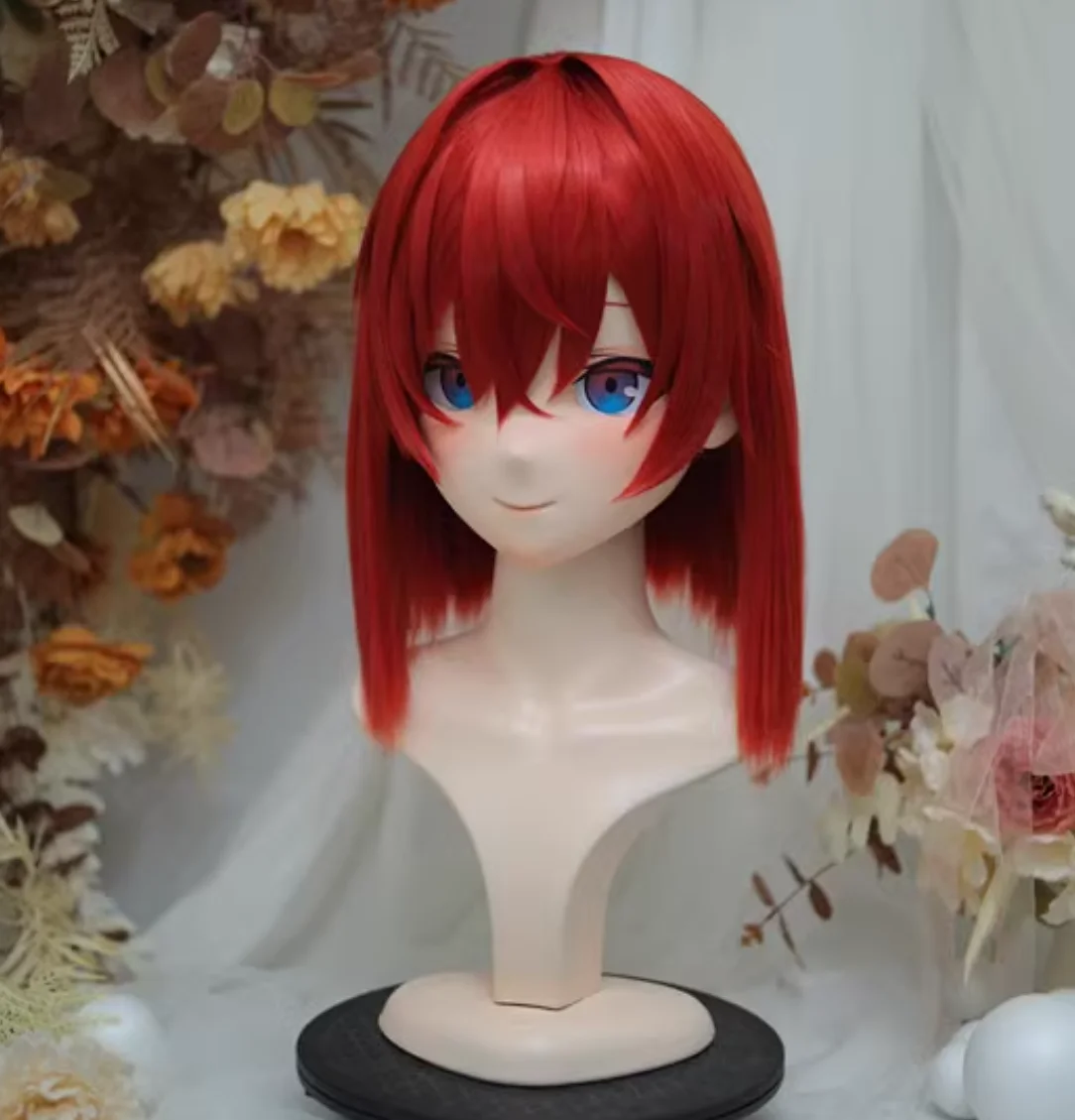 (NFD312-25) Aanpassen Volledige Hoofd Met Slot Mooie Vrouwelijke/Meisje Japanse Animego Karakter Kig Cosplay Kigurumi Masker Crossdress Pop