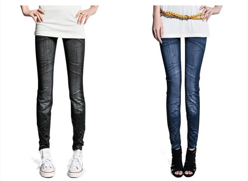 DOIAESKV Damen Skinny Denim Leggings Dehnbare Slim Leggings Bequeme Mode Sexy Jeanshose – Detail 6