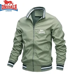 Embroidered Autumn and Winter Men's Stand Collar Casual Zipper Jacket Outdoor Sports Coat Windbreaker Jacket for Men Waterproof
