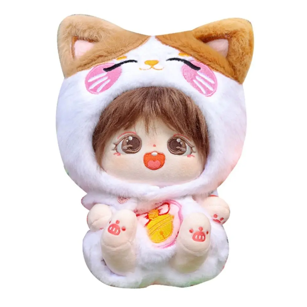 Animal Headcover Cotton Doll Clothes Set Lucky Cat Strap Pants Cotton Doll Plush Suit Kawaii Cute Plush Dolls Clothes