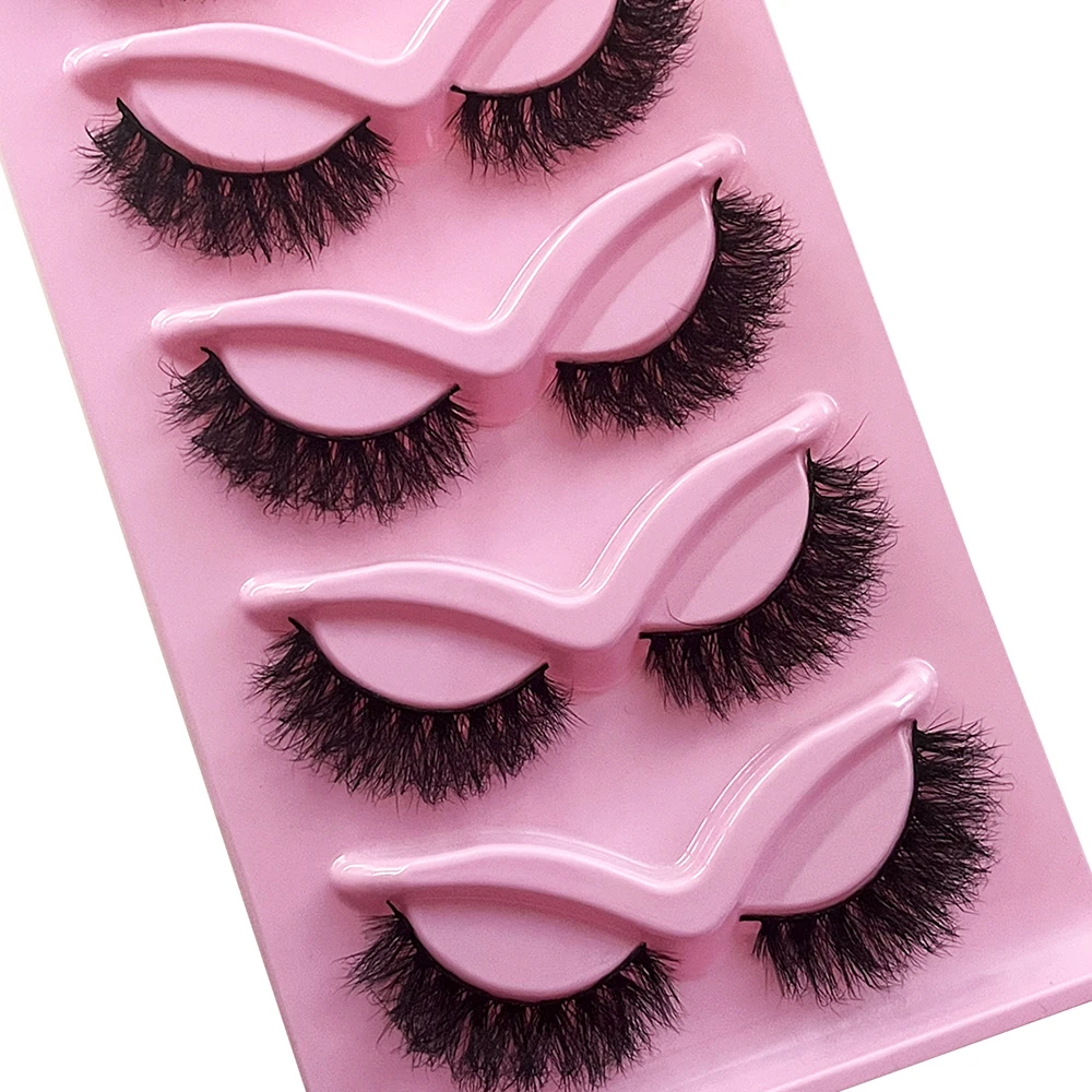 5 pairs Mink Eyelashes  3D Natural False Lashes Thick Soft Curly Lashes Wispy Natural Eyelash Extension Makeup