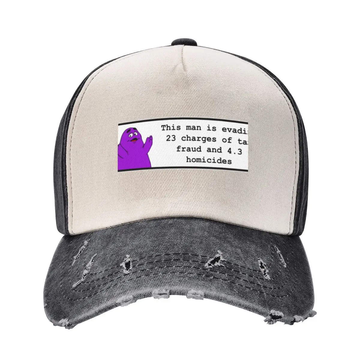 

Grimace is a Menance Бейсбольная кепка Уличная шляпа Бейсбольная кепка Папа шляпа Женская пляжная мода Мужская