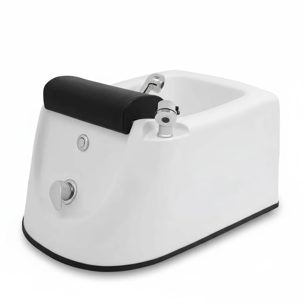 

Pedicure Bowl Acrylic and Solid Wood Construction, Foot Spa Tub Whirlpool Spa Basin, Commercial Nail Salon Furniture, Heavy Duty