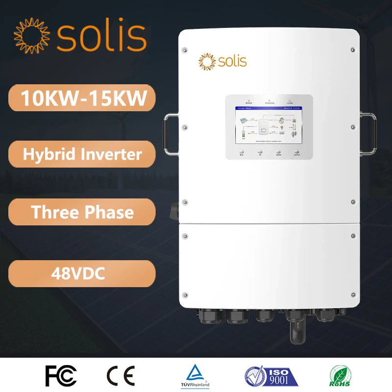 Solis 8KW 10KW 12KW 15KW Hybrid Inverters S6-EH3P15K02-NV-YD-L Inverter IP66 3 Phase WIFI Supports Parallel Inverters