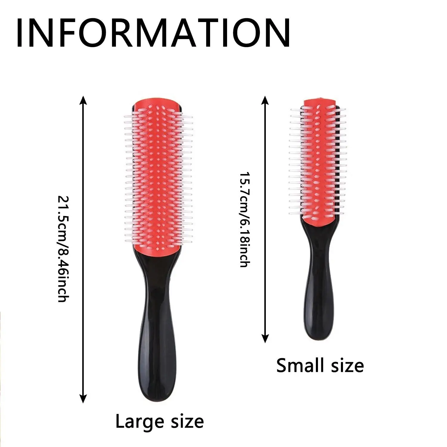 1 Unisex Hairbrush Suitable for Curly Hair, Wet Hair, or Dry Hair, Classic Detangling Brush, 9-Row/5-Row Design