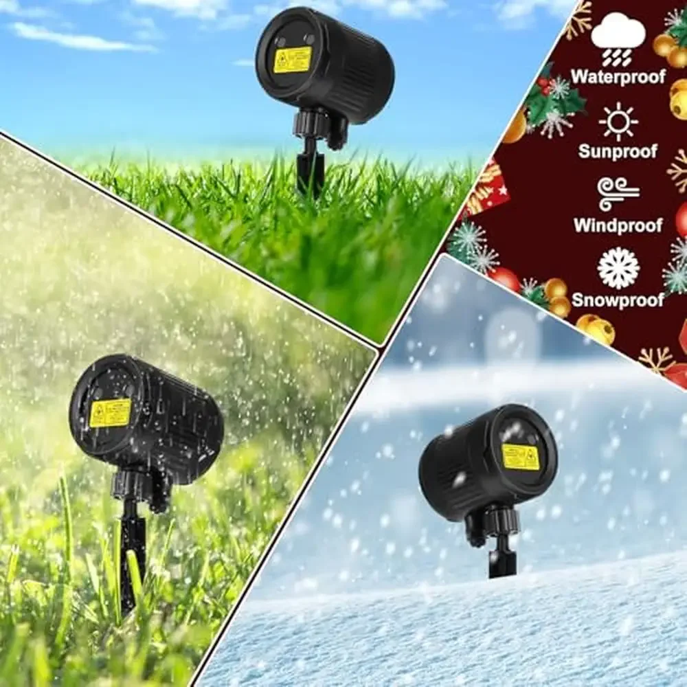 Outdoor RGB Christmas Laser Projector Lights 2 Pcs with Remote Control Waterproof Motion Xmas Projector Holiday Decorations