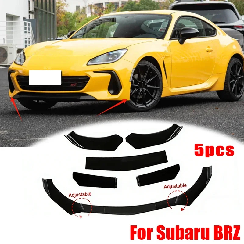 

5Pcs ABS Material Universal Car Front Bumper Separator Bumper Lip Body Kit Duck Lip Separator For Subaru BRZ Car Accessories