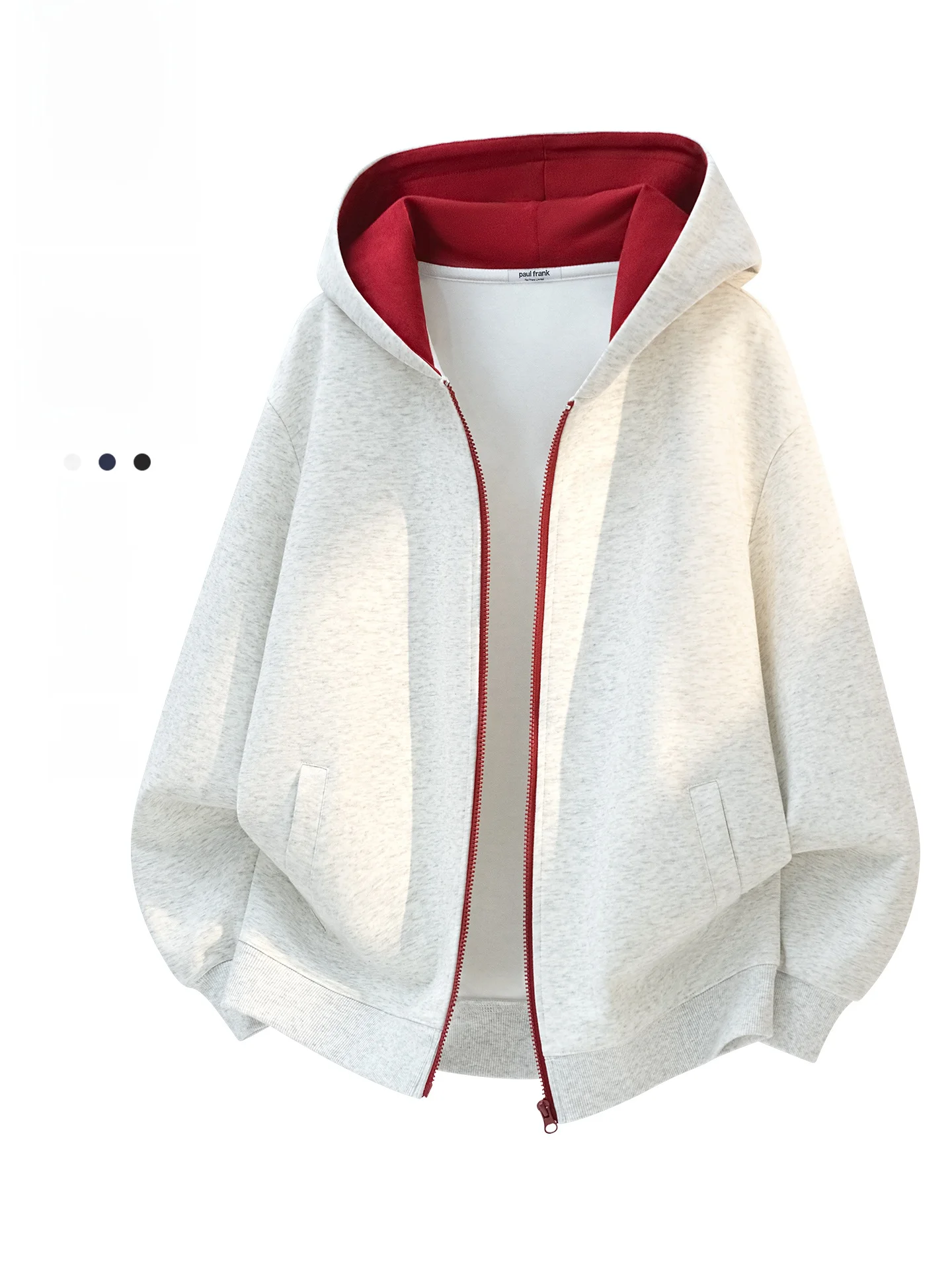 

Heavyweight Hoodie Men's Spring Couple High Street Open Cardigan Trendy Long Sve Cotton Polyester Blend Comfort...
