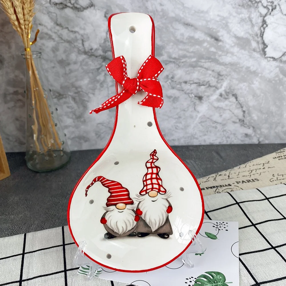 Ceramic Spoon Fork Holder Christmas Chopstick Pillow Tableware ganizer Storage Rack Utensil Rest Holiday Gift Home Decor
