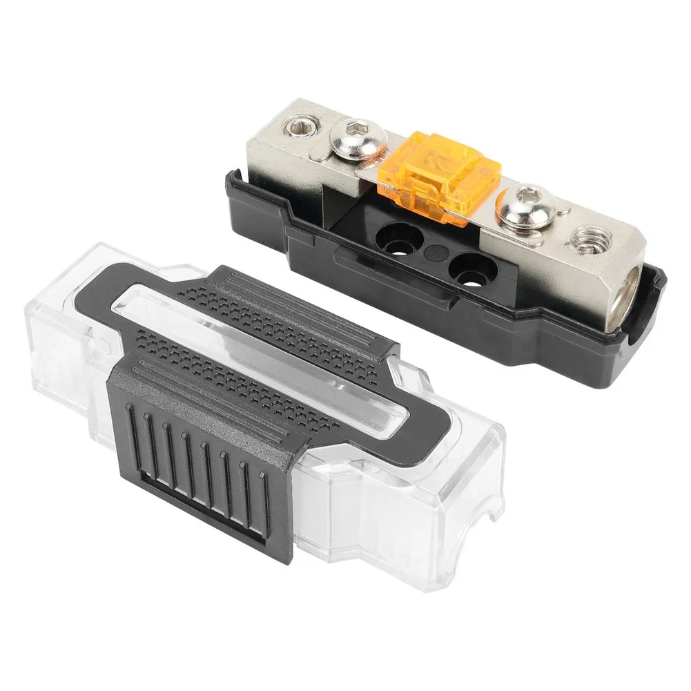 2pcs 40A Fuse Box for Vehicle Audio Systems with Moisture Resistant Design Zinc Alloy Construction and Clear Lid