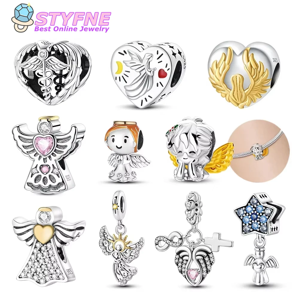 

Exquisite 925 Sterling Silver Love Star Angel Baby Charms Beads Fit Original Bracelet Necklace for Women Fine Jewelry Gift Diy