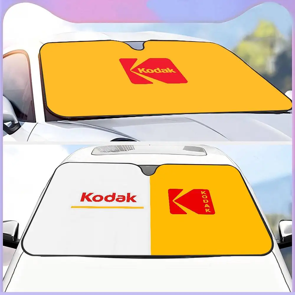 K-Kodak Logo Car Sun Shade Front Window Sunshade for Most Sedans SUV Blocks Max Uv Rays Keep Your Vehicle Cool