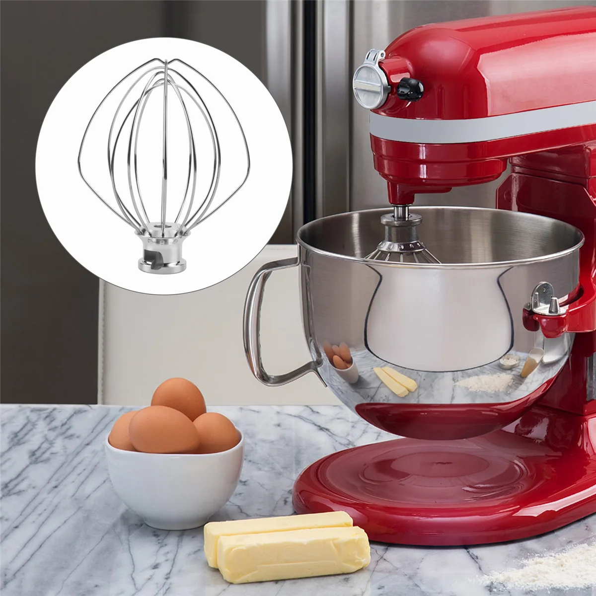 BFYL-2 Pack, насадка для миксера из проволоки из нержавеющей стали для Kitchenaid K45WW, воздушный шар для мучного торта, венчик для яичного крема, мешалка