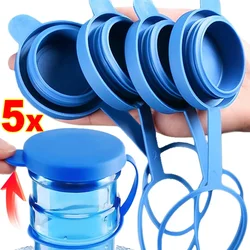 5/1x Silicone Water Bottle Lids Reusable Water s Cap Non-Spill Leakproof Water Bottle Drinking Bucket Covers with Inner Plugs