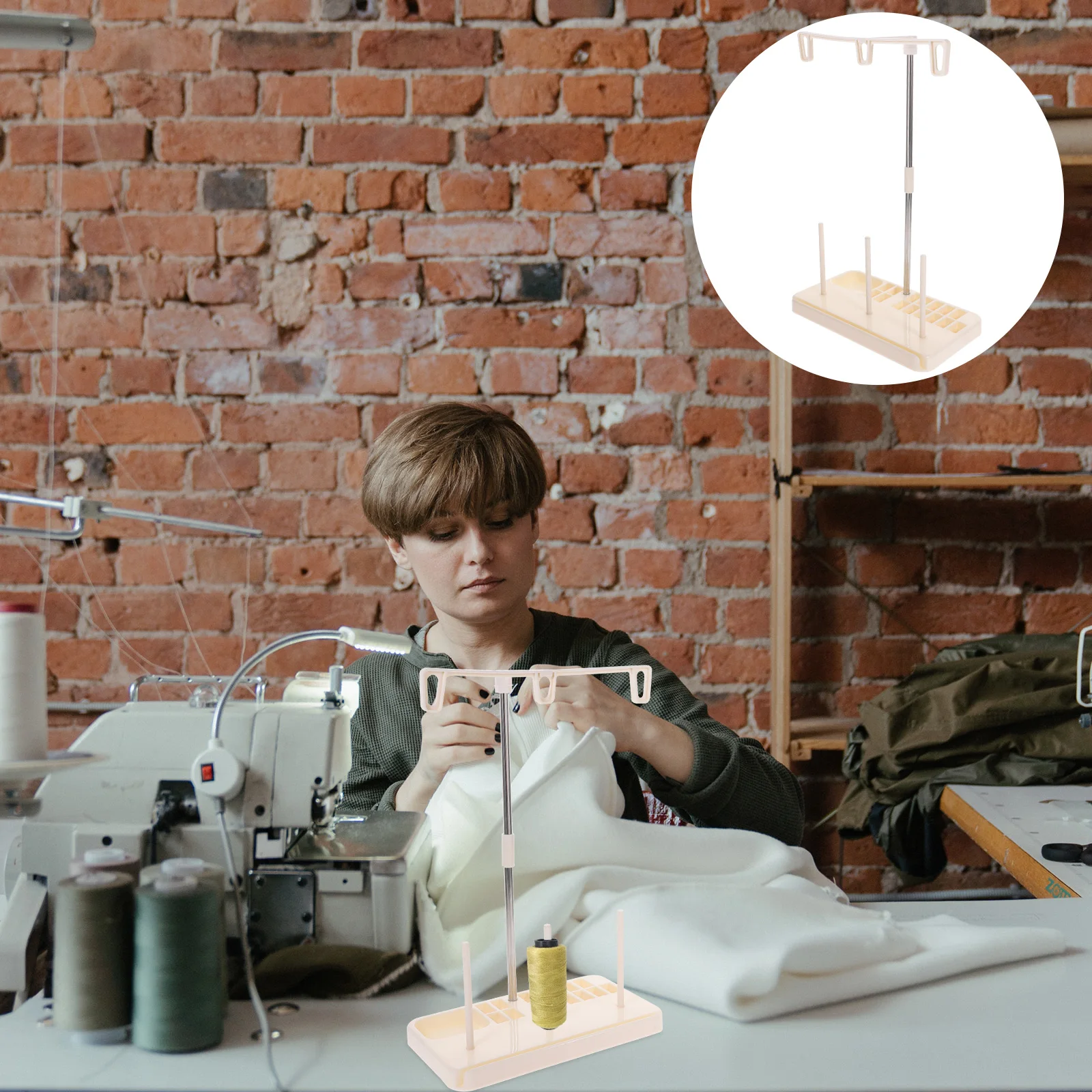 ماكينة خياطة موضوع حامل حامل معدني بلاستيكي 3 بكرات خياطة للتطريز اللحف سيرجر المنزلية #5