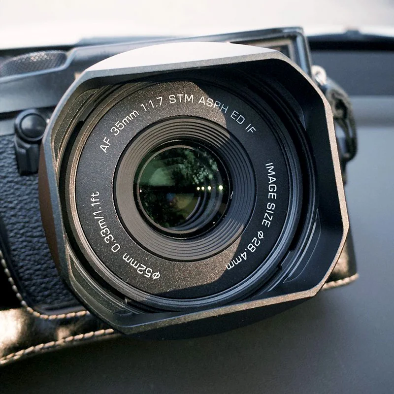 Diseño para parasol cuadrado de metal de bayoneta Viltrox 35 mm F1.7 con tapa de metal gratis