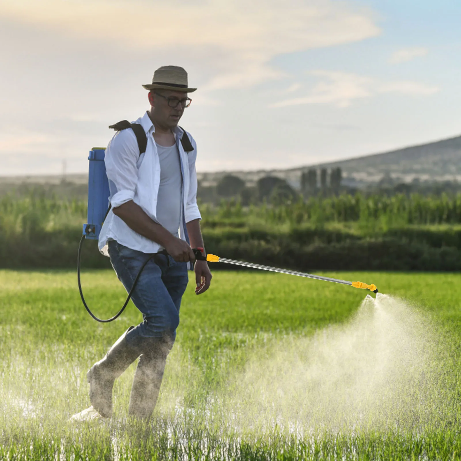 

6pcs Stainless Steel Sprayer Rod Adjustable Telescopic Extension Garden Hose Wand Watering Irrigation Fittings Agricultural