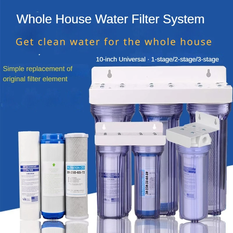 

Whole House Water Filter System 10-Inch 3-stage Water Filtration System Reduces PFOA/PFOS,PFAS,Lead,Chlorine,Chloramine,Sediment