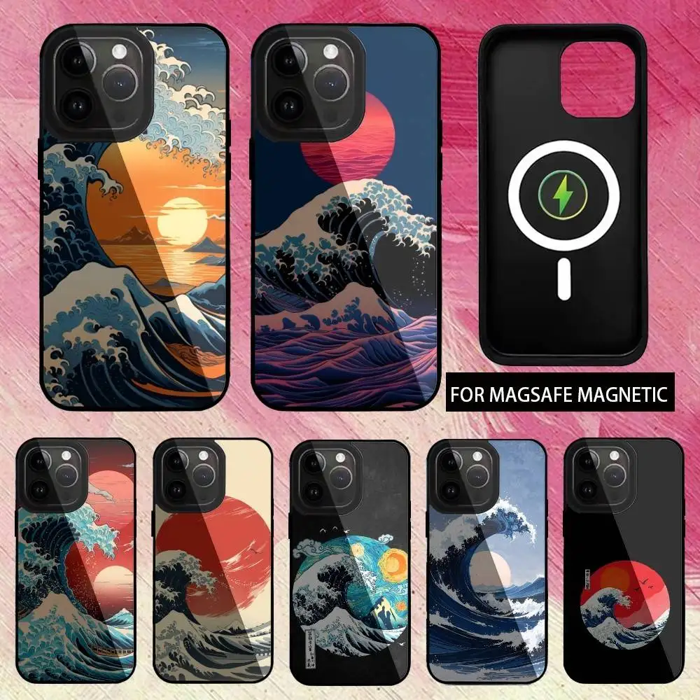 

The Great W-Wave Off Kanagawa Phone Case For iPhone17,16,15,14,13,12,11 Plus,Pro Max Magnetic For Magsafe Wireless Charging