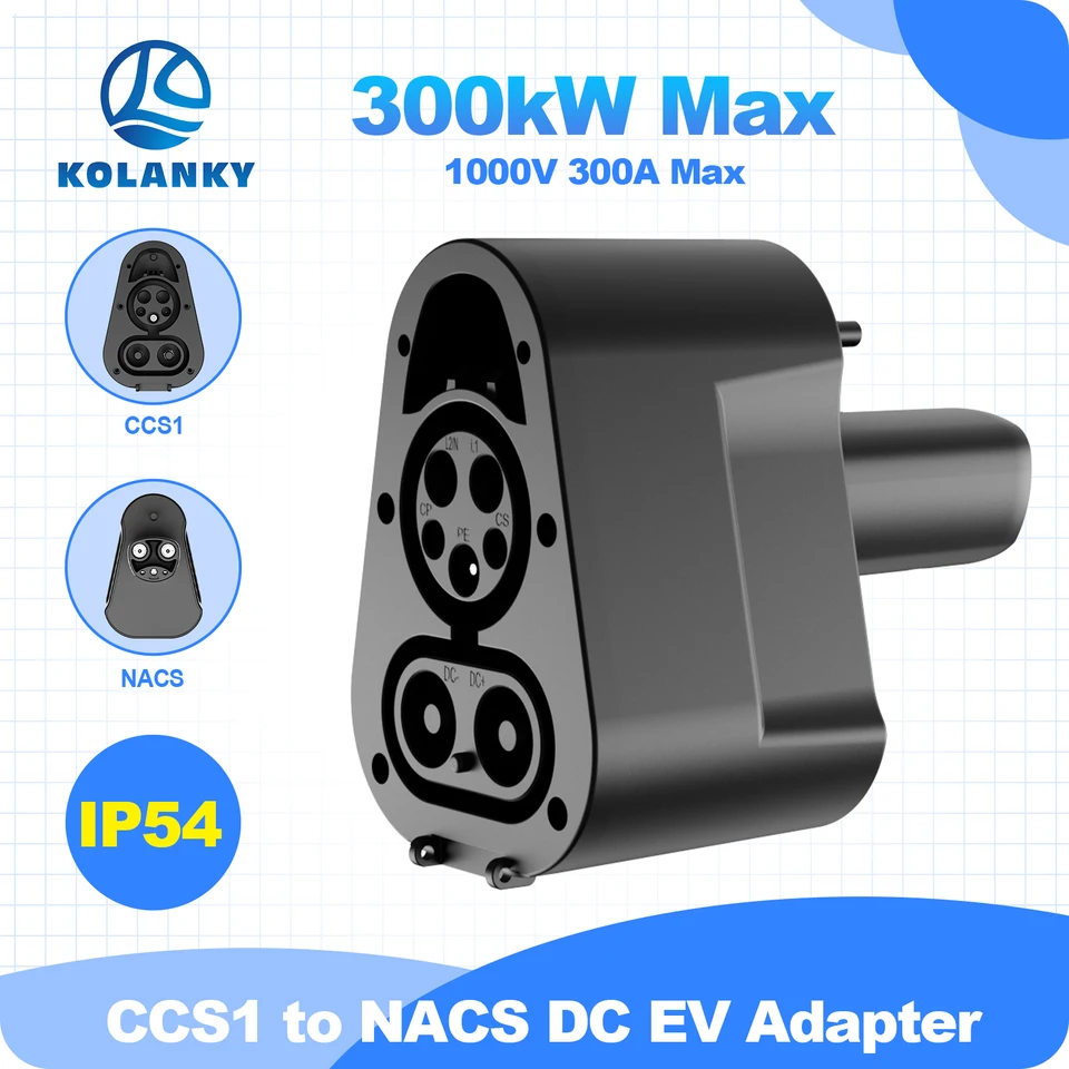 콜랑키 EV 충전 어댑터 CCS1 - NACS DC 어댑터 300A 1000V 최대 IP 54 전기차용 공공 충전소 고속 충전 썸네일 7
