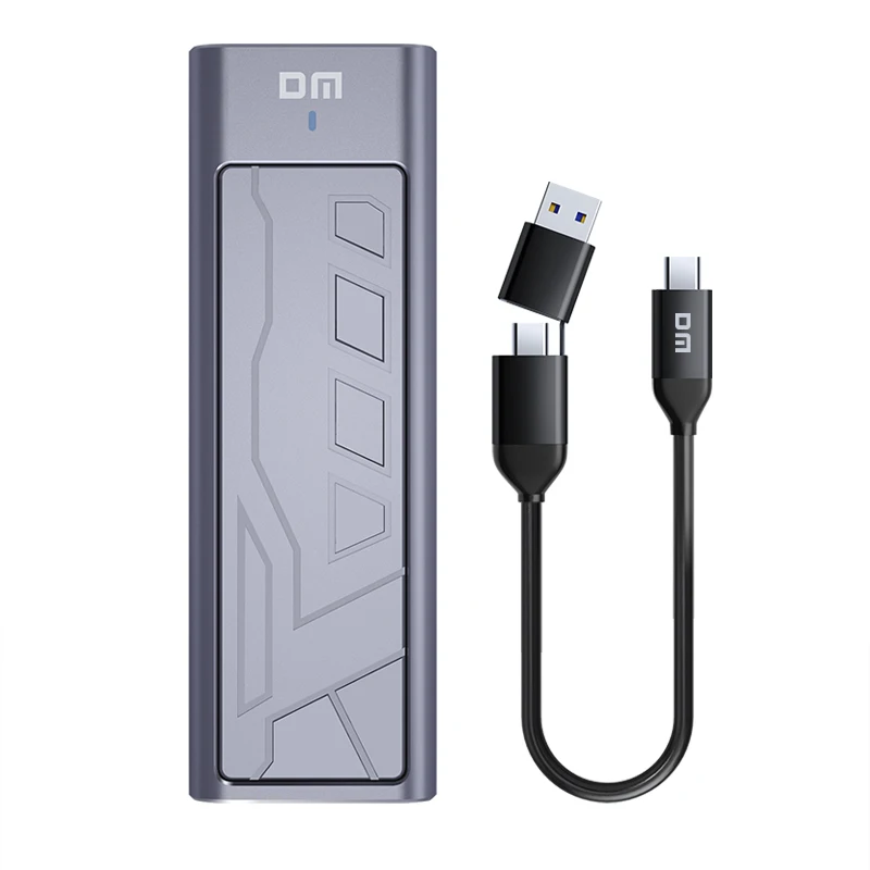 DM HD2000 M.2 NVMe SSD Enclosure - USB 3.2 Gen2x2 Type-C 20Gbps Tool-Free Case, Aluminum Heat Sink & UASP/TRIM Support