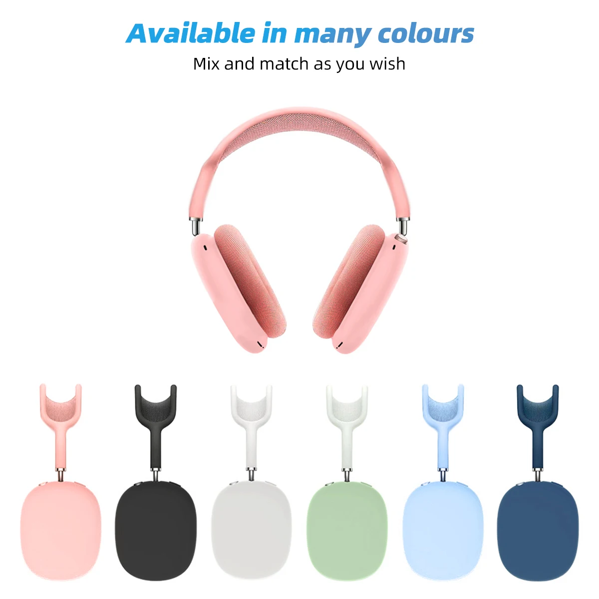 Funda de diadema suave a prueba de golpes para AirPods Max, funda protectora de silicona para auriculares, accesorios para auriculares