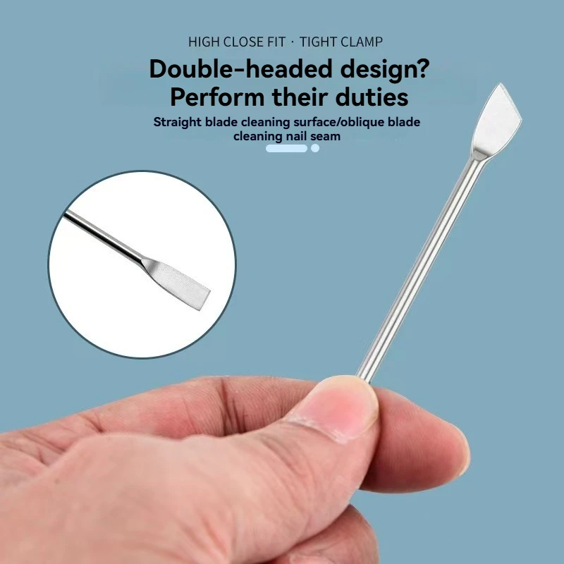Dual-Ended Nail Art Spatula - 360° Reversible Cuticle Tool & Nail Prep Instrument for Gel Polish and Acrylic Applications
