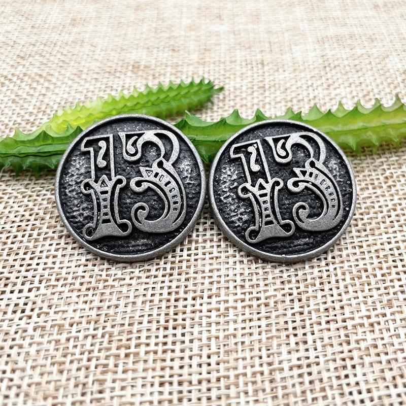 5 Set Vintage Figure 13 Decorative Buckle Round Conchos Screw Back Button DIY Leather Goods Leathercraft Accessories