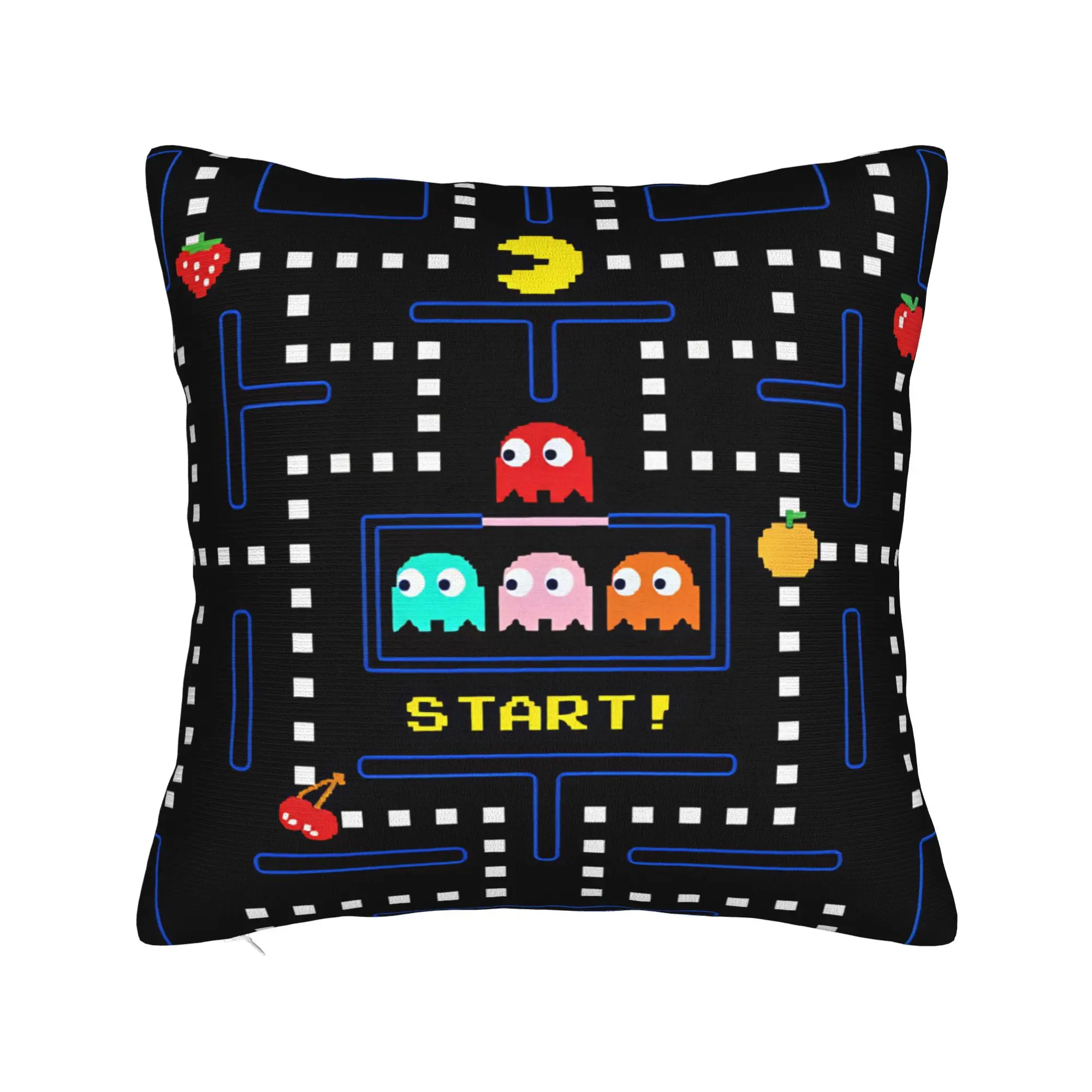Pac-Man Snack Pillow Case  Kawaii Pillow Cover Square Pillowcases For Office Car Home Decor