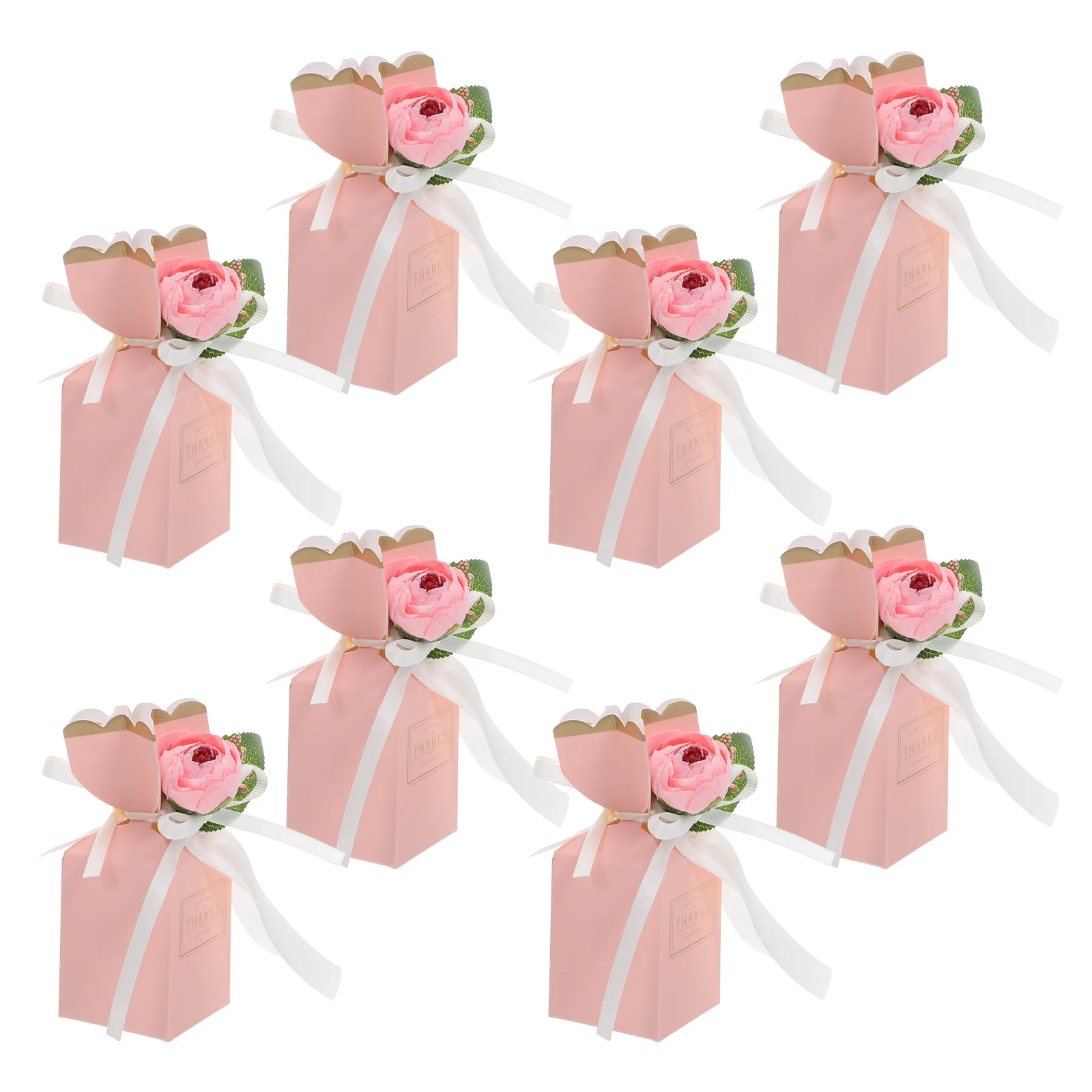 

12pcs Candy Boxes Floral Ribbon Design Wedding Birthday Party Favor Decorative Treat Boxes Diy Chocolate Goodie Packaging