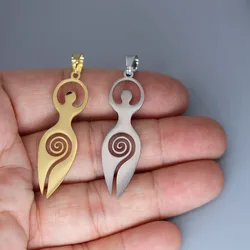 3pcs/lot Wiccan Spiral Goddess Charm Pendant For Necklace Bracelets Jewelry Crafts Making Handmade Stainless Steel Charm