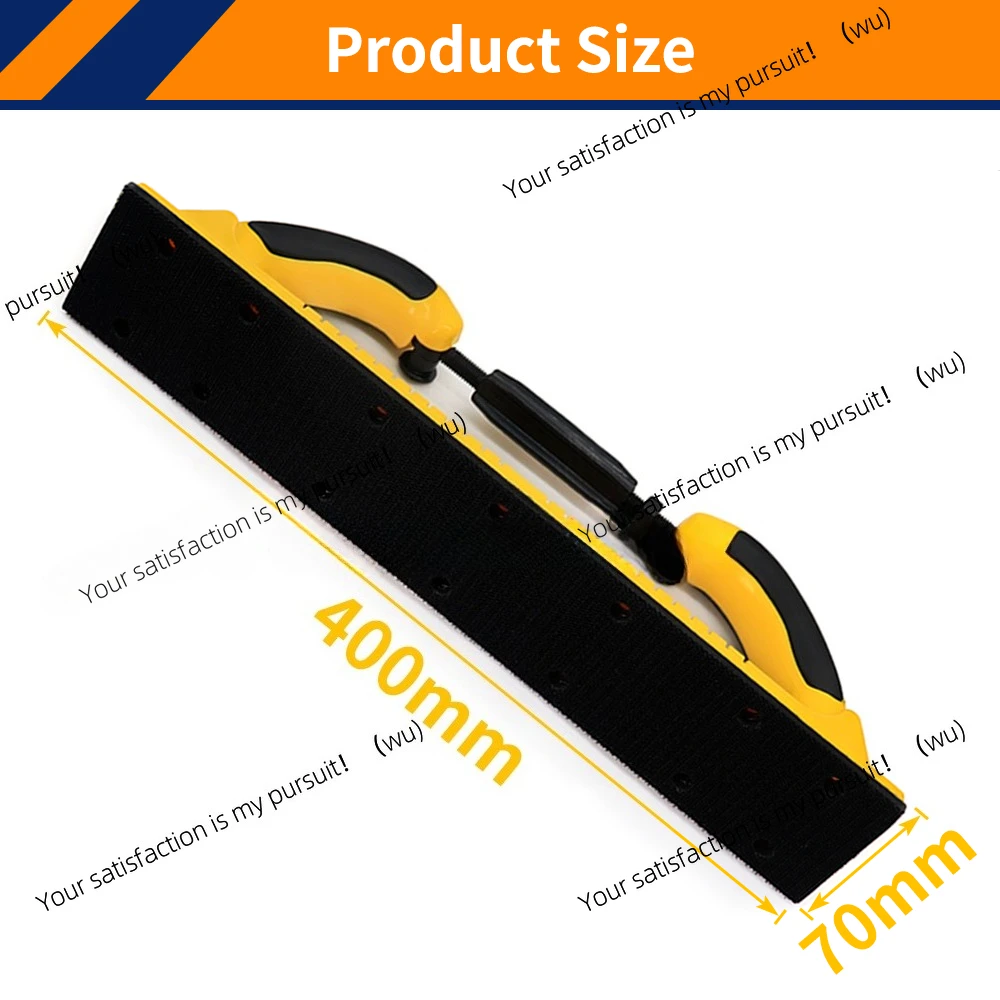 1PC Hand Sanding File Block with Hook&Loop Backing, 400*70mm Hand Sander Dust Extraction Sanding Block for Automotive Finishing