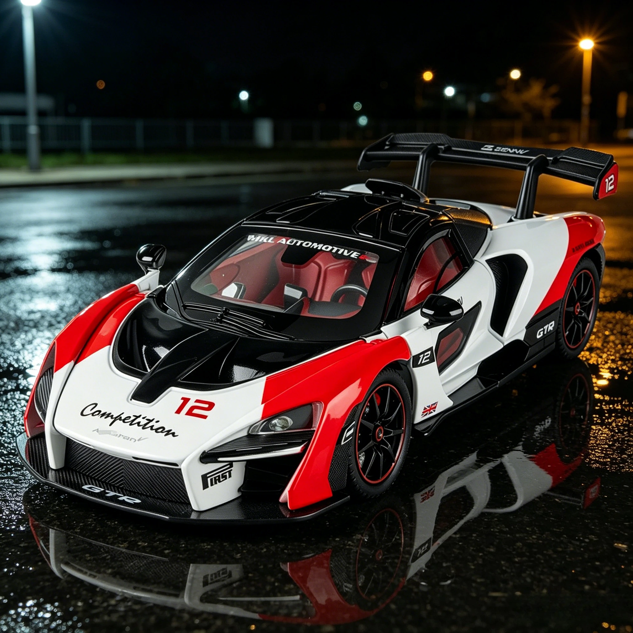 1-24スケールのおもちゃ、セナモデルスポーツカー、合金ダイキャストミニチュアスーパーカー、サウンドライト、ドア開閉、プルバック、コレクターズアイテム