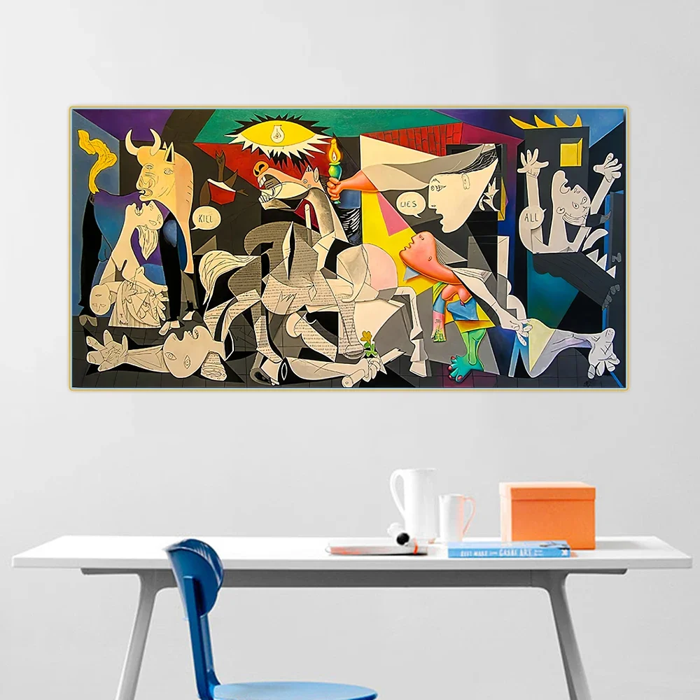 

Pablo Picasso " Guernica " Aesthetic Canvas Oil Painting Artwork Picture Print Poster Indoor Wall Decor Home Decoration