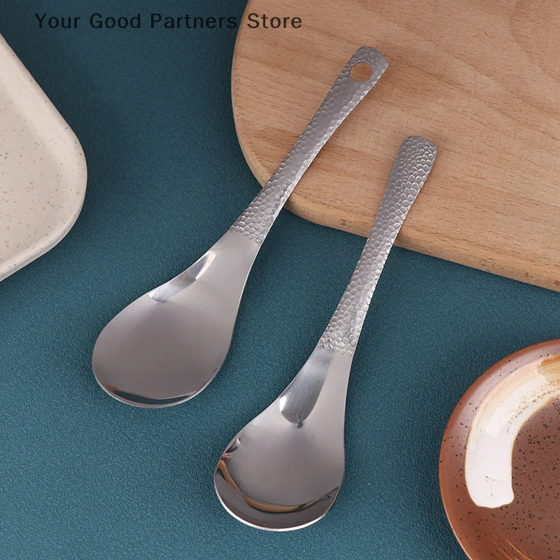 

Stainless Steel Soup Spoon Home Kitchen Deepen Large Capacity Spoon Silver Mirror Polished Flatware Soup RiceTableware