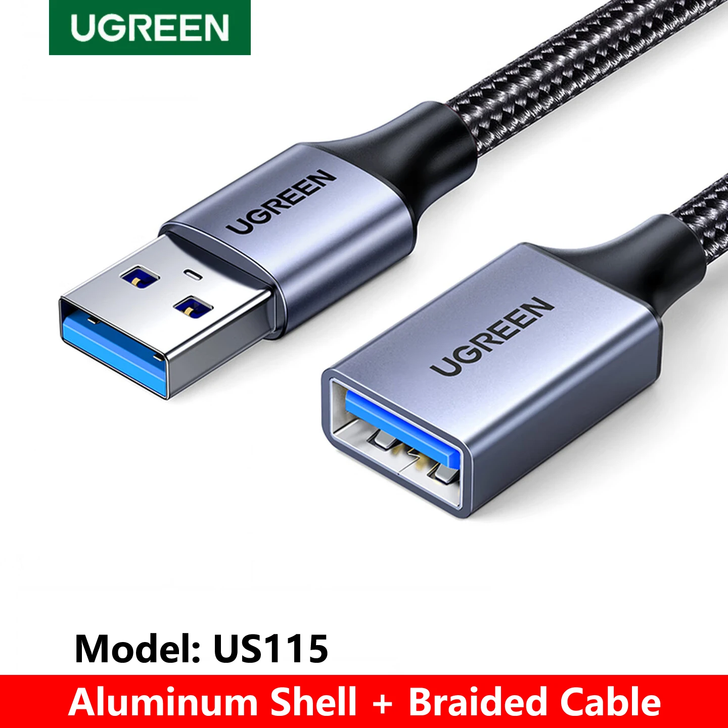 UGREEN USB 3.0 verlengkabel A mannelijk naar vrouwelijk, data 5Gbps, voor mobiele telefoon, laptop, computer, IP-camera, harde schijf, pc, tv-box, auto, 5m