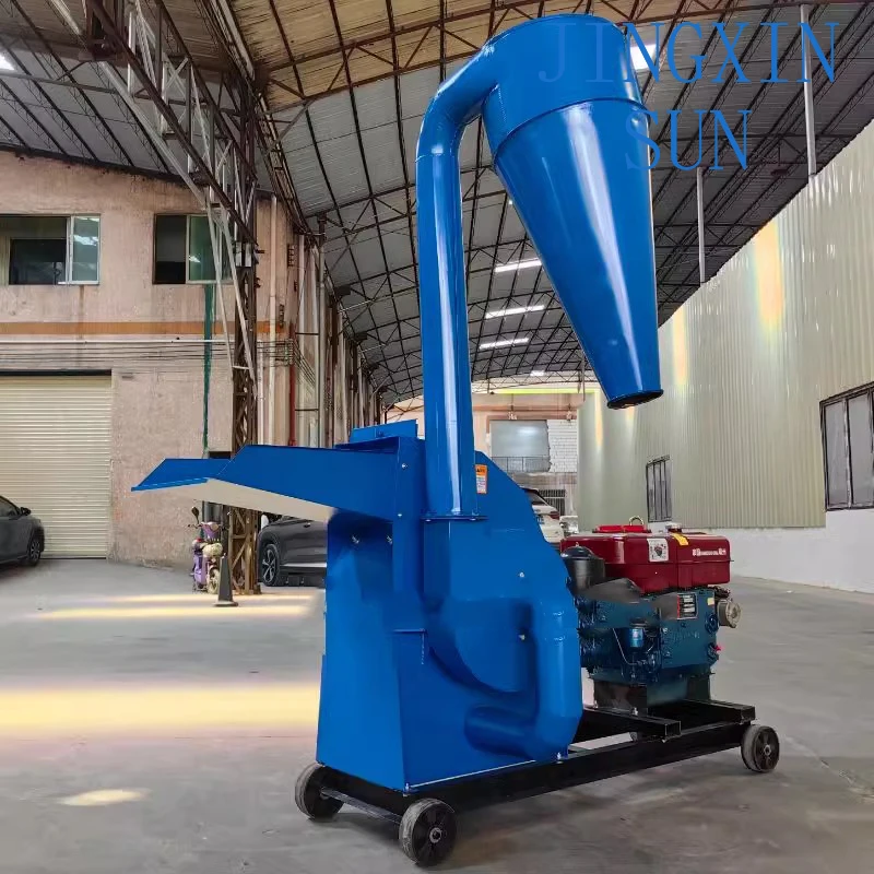 7.5KW Diesel Engine Type Large Hammer Feed Mill Straw Corn Cob Crushing Universal Feeding Machine For Breeding 900-1000KG/H
