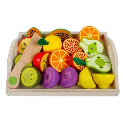 Juguete de simulación de cocina para niños, juego clásico de madera, educativo Montessori, juego de cortar frutas y verduras, regalo para niños