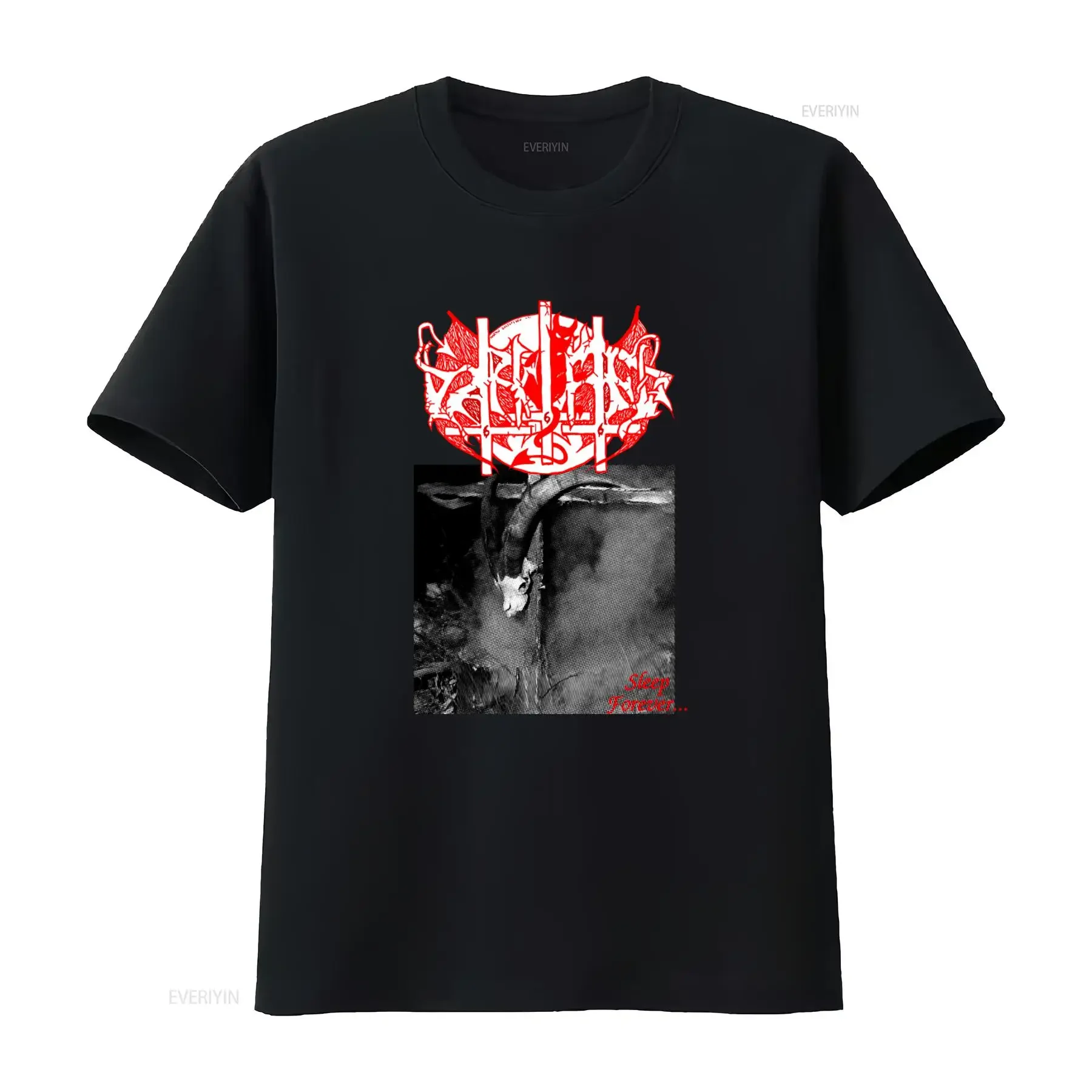 Camiseta Darkified XL con diseño gótico rojo y negro, estilo vintage lavado, para uso diario, versátil, cómoda para hombre