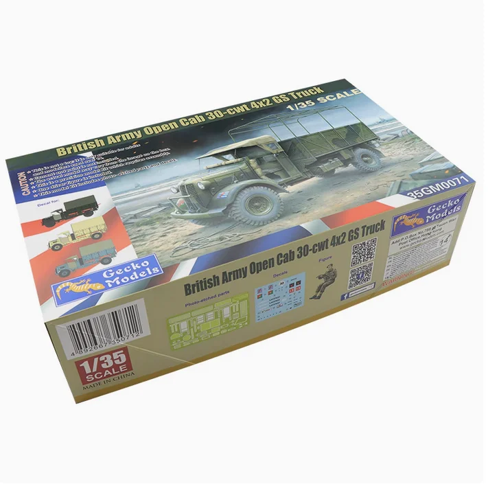 

Модель геккона, комплект модели пластикового танка 35GM0071, открытая кабина британской армии времен Второй мировой войны 30-cwt 4x2 GS, грузовик 1/35