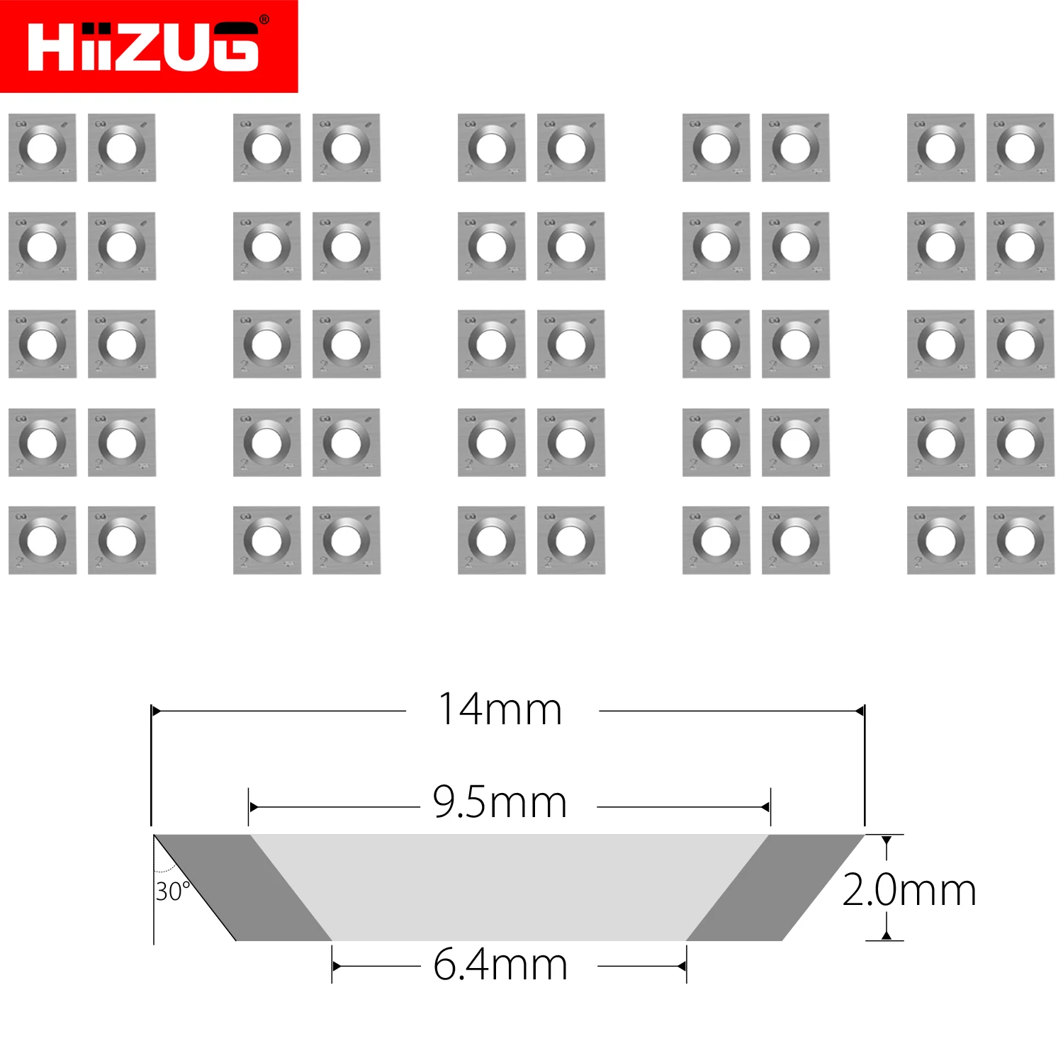 14x14x2mm Square Carbide Inserts Cutters 50pcs for Spiral Helical Planers Router Bit Woodturning Lathe Tool Carbide Cutters