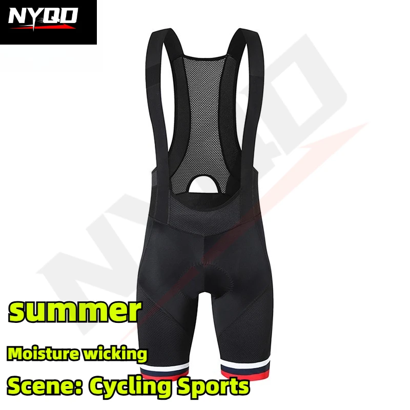 

Men's Summer Bib Cycling Shorts Breathable Polyester Padded Bike Shorts Sweat Wicking Sponge Cushion MTB Road Bicycle Pants