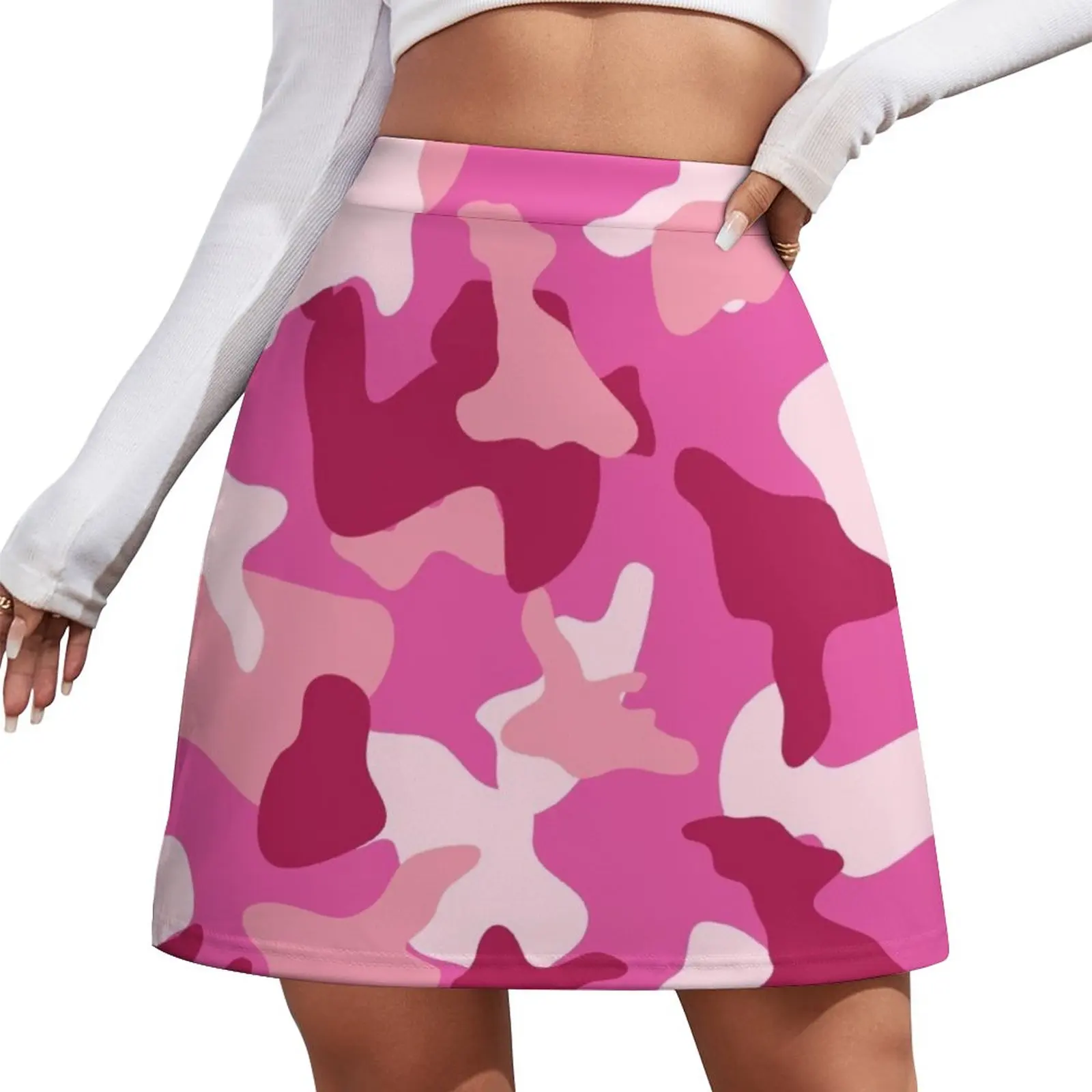 

Pink camo camouflage army pattern Mini Skirt shorts korean clothes ladies skirt set Evening dresses