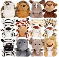 12-36 PCS Small Safari Stuffed Animals Bulk 12cm Jungle Animal Mini Plush Toys for Party Favors Birthday Baby Shower Gift Bags